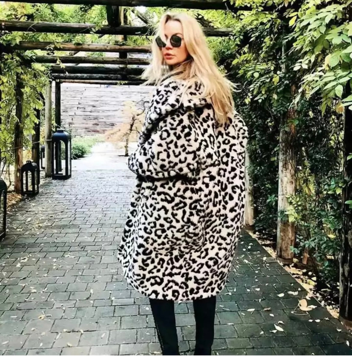 Gorgeous Teddy Bear Leopard Shearling Look Coat Free Shipping