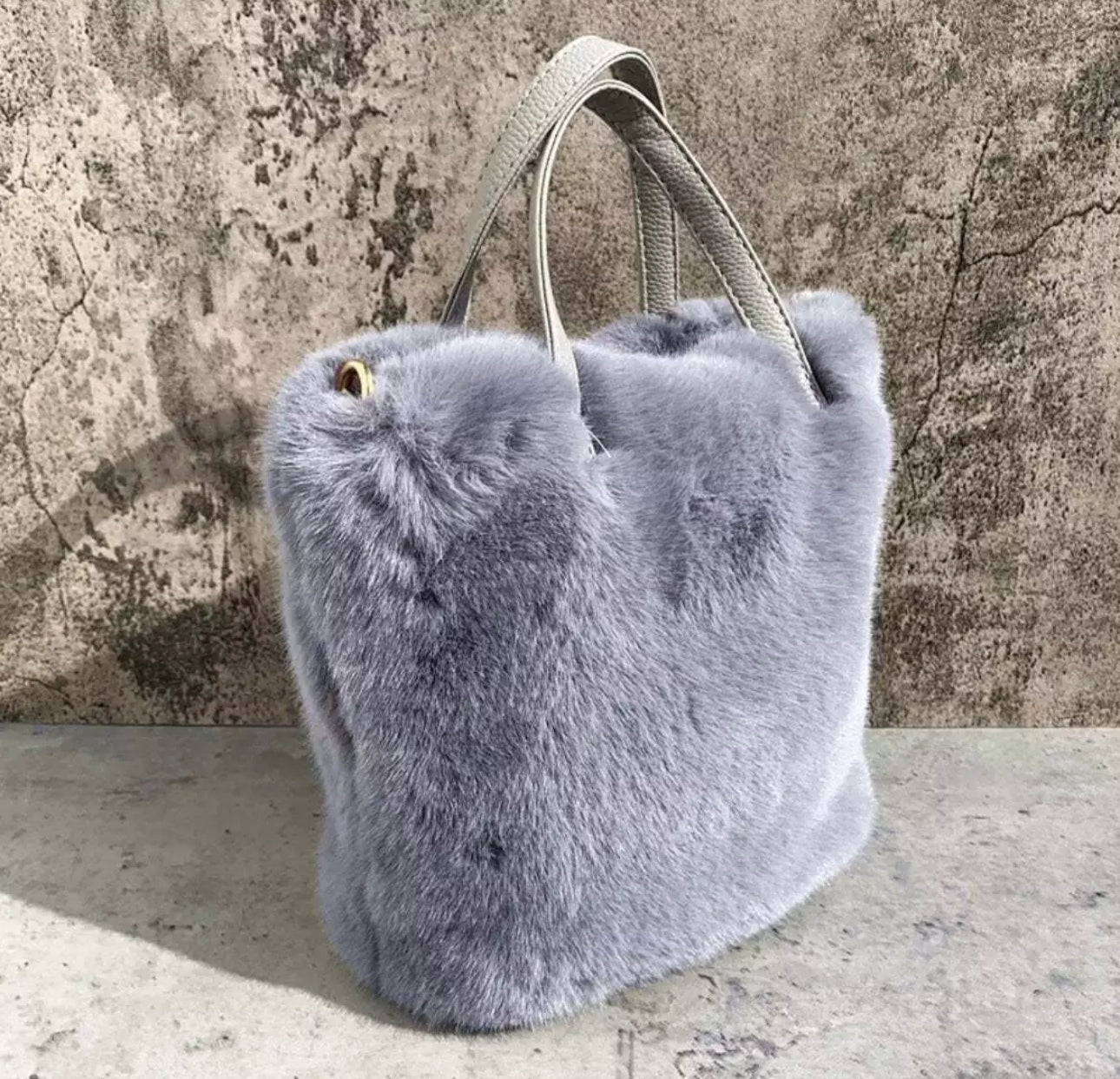 Luxe Faux Fur Handbag or Shoulder Bag Complete with gold chain