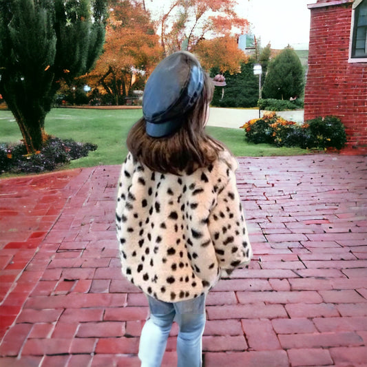 Minimalist Infant - Kids Faux Fur Jacket – Snow Leopard 12 Months To 8 Years